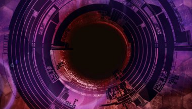 3D illüstrasyon fütüristik teknoloji tarzı. Pankart veya poster için teknoloji arkaplanı.