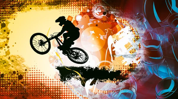 Active Young Person Riding Bmx — Stock Photo, Image