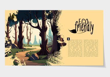 Vektör broşür tasarım şablonu, yazdırma veya e-kitap için kullanın. Yeşil enerji ve eko kavramı.