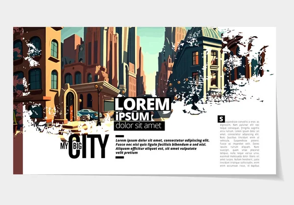 Business Magazine Brochure Layout Urban Landscape Vector Illustration — Wektor stockowy