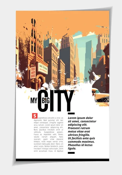 Business Magazine Brochure Layout Urban Landscape Vector Illustration — Stockový vektor
