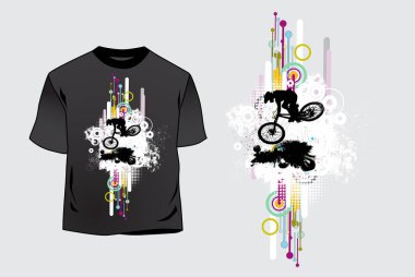 Grafik spor şablonlu bir bisiklet forması tasarımı