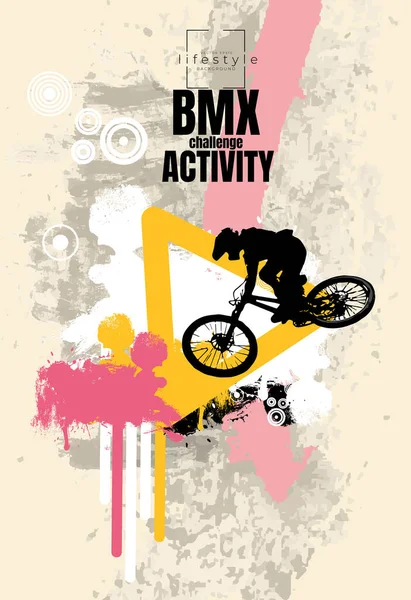 Bmx Jinete Fondo Abstracto Vector Deportivo — Archivo Imágenes Vectoriales