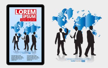 İş adamlarının vektör illüstrasyon konsepti. Web sitesi, afiş, iniş sayfası, broşür, baskı, mobil, uygulama, poster için kullanması kolay.