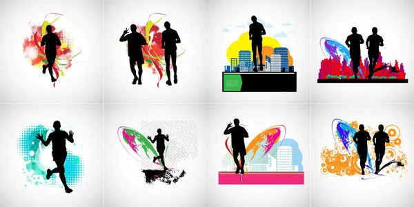 Sport Background Active Young Person Internet Banners Social Media Banners — Stock Vector