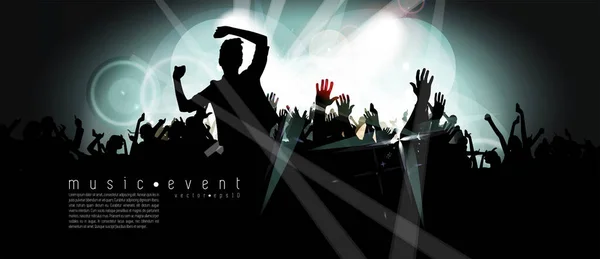 Nachtleven Muziekfestival Concept Dansende Mensen Muziekfestival — Stockvector