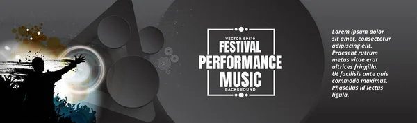 Nightlife Music Festival Concept Dancing People Music Festival —  Vetores de Stock