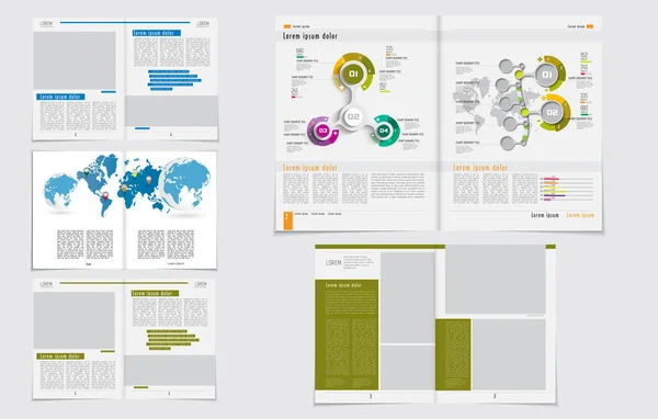Brochure Ebook Presentatie Mockup Klaar Voor Gebruik Vector Illustratie Gemakkelijk — Stockvector