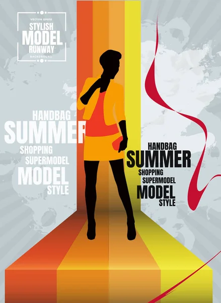 Jovens Mulheres Bonitas Estilo Moderno Modelo Moda Ilustração Vetorial — Vetor de Stock