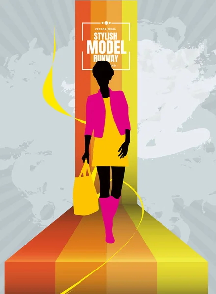 Schöne Junge Frauen Modernen Stil Modemodell Vektorillustration — Stockvektor
