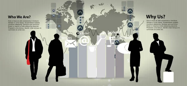 Concetto Business Banner Internet Banner Social Media Presentazione Illustrazione Vettoriale — Vettoriale Stock