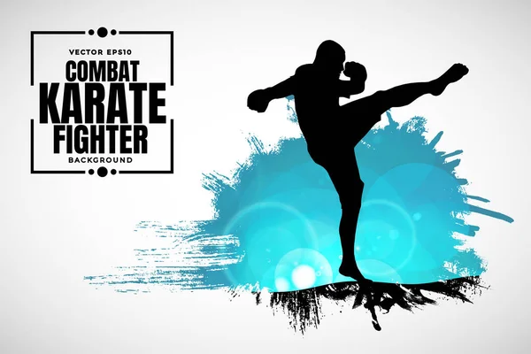 Junge Männliche Karatekrieger Gesunder Lebensstil Kampfkunst Vektor — Stockvektor
