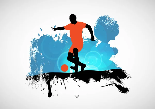 Giocatore Calcio Uomo Azione Illustrazione Vettoriale — Vettoriale Stock