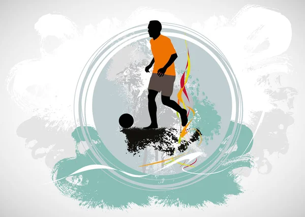 Fútbol Jugador Hombre Acción Ilustración Vectorial — Archivo Imágenes Vectoriales