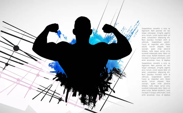 Aktiv Ung Stark Muskulös Man Vektor Illustration — Stock vektor