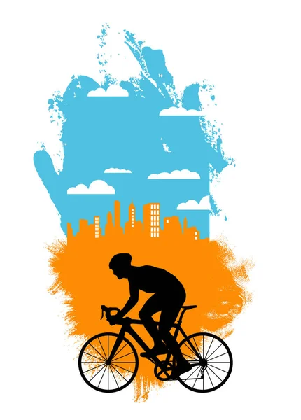 Silhouette Bicycle Rider — Stock Vector