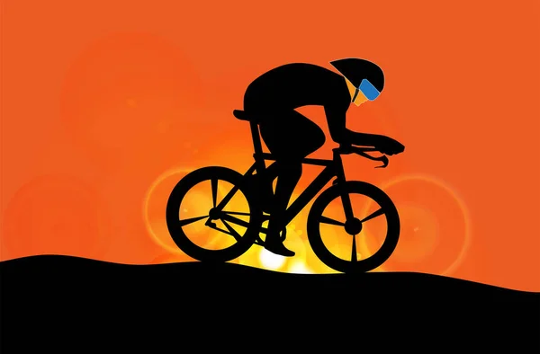 积极的年轻人骑自行车 — 图库矢量图片
