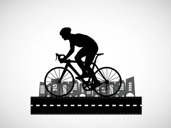 Bicikliző Aktív Fiatal — Stock Vector