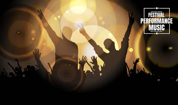 Nightlife Music Festival Concept Dancing People Music Festival — Vetor de Stock