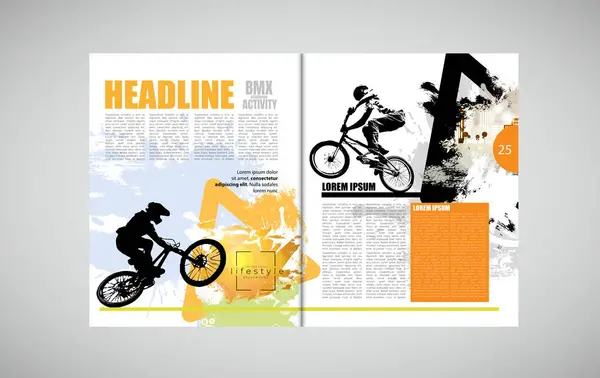 Revista Impressão Layout Brochura Fácil Editável Gráficos De Vetores