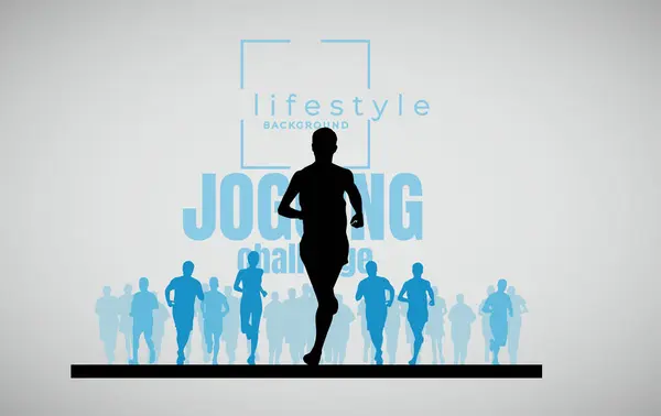 Τρέχοντας Μαραθώνιο Άνθρωποι Τρέχουν Διανυσματική Απεικόνιση Εικονογράφηση Αρχείου