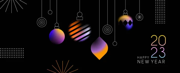 Šťastný Nový Rok 2023 Web Banner Ilustrace Moderním Abstraktním Stylu — Stockový vektor