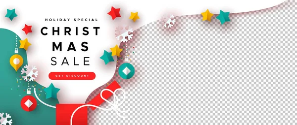 Modello Vendita Natale Scatola Regalo Natale Colorata Con Decorazione Natalizia — Vettoriale Stock