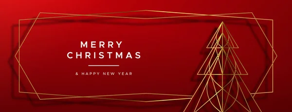 Frohe Weihnachten Und Ein Glückliches Neues Jahr Web Banner Illustration — Stockvektor