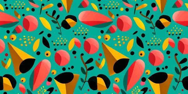 Kleurrijke Abstracte Moderne Naadloze Patroon Illustratie Veelkleurige Geometrische Vormen Eigentijdse — Stockvector