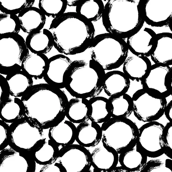 Abstrakte Zen Kreis Pinselstriche Malen Nahtlose Musterillustration Moderne Farblinie Weißer — Stockvektor