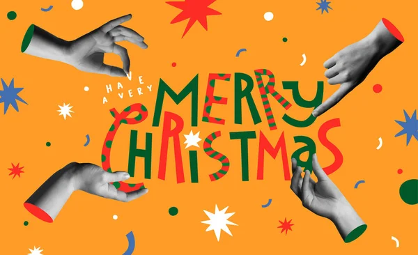 Boldog Karácsonyi Üdvözlőlap Vektor Illusztráció Deco Karácsonyi Ünnepi Szöveges Idézet Jogdíjmentes Stock Illusztrációk