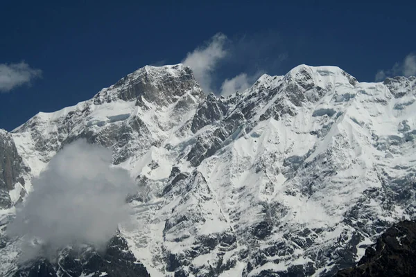 Kedarnath Uttarakhand Hindistan Asya Yürürken Buzla Kaplı Himalaya Dağ Yüzeyinin — Stok fotoğraf