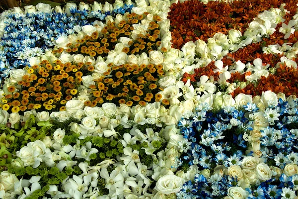 Vista Decoración Flores Republic Day Flower Show Lalbagh Bengaluru India —  Fotos de Stock