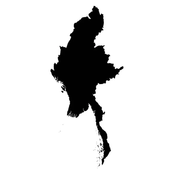 Высокая Детальная Векторная Карта Бирма Новая Карта 2023 — стоковый вектор