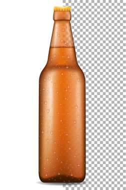 bira şişe şeffaf hisse senedi vektör illüstrasyon izole beyaz arka plan üzerinde