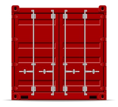 Kargo konteyner teslim ve beyaz arka plan üzerinde mal ve eşya hisse senedi vektör çizim vektör illüstrasyon izole sanat eseri için