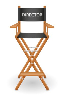 Yönetmen sinema koltuğu hisse senedi vektör illüstrasyon izole beyaz arka plan üzerinde