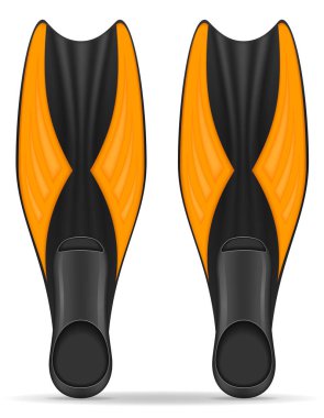 Beyaz arka plan üzerinde izole dalış flppers hisse senedi vektör çizim