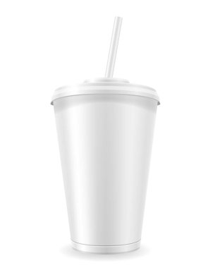 kağıt bardak soda hisse senedi vektör illüstrasyon izole beyaz arka plan üzerinde için