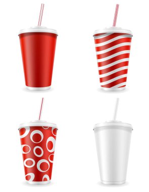 kağıt bardak soda hisse senedi vektör illüstrasyon izole beyaz arka plan üzerinde için