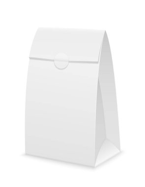 beyaz kağıt ambalaj hisse senedi vektör illüstrasyon izole beyaz arka plan üzerinde
