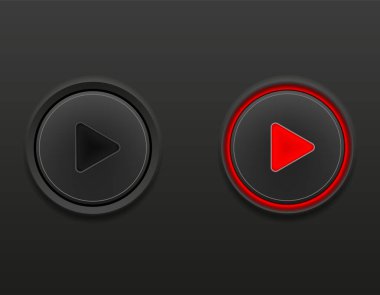 siyah medya düğme oyun ve pozisyon hisse senedi vektör çizim arka planı gri, kapalı