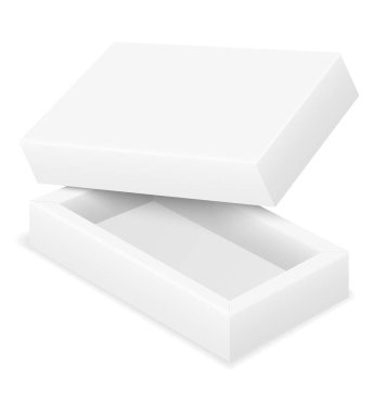 beyaz arka plan üzerinde izole tasarım stok vektör illüstrasyon için boş karton kutu ambalaj boş şablon