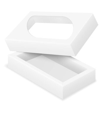 beyaz arka plan üzerinde izole tasarım stok vektör illüstrasyon için boş karton kutu ambalaj boş şablon