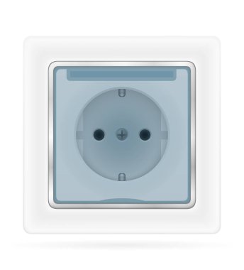 beyaz arka plan üzerinde izole kapalı elektrik kablolama stok vektör illüstrasyon için elektrik prizi çıkışı