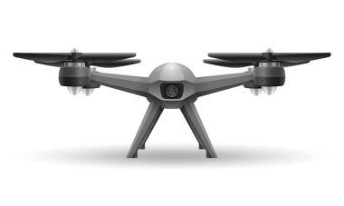 Hava mobil dron quadcopter quadrocopter video için akıllı ve çekim hisse senedi vektör illüstrasyon izole beyaz arka plan üzerinde fotoğraf