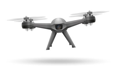 Hava mobil dron quadcopter quadrocopter video için akıllı ve çekim hisse senedi vektör illüstrasyon izole beyaz arka plan üzerinde fotoğraf