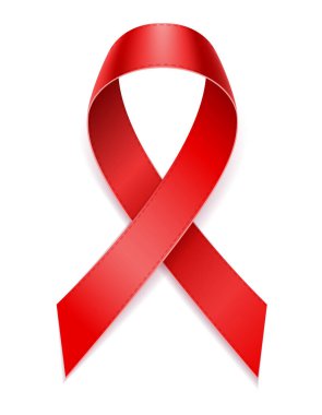 kırmızı kurdele beyaz arka plan üzerinde izole farkındalık hisse senedi vektör çizim yardımcıları