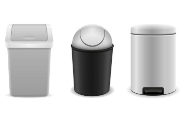 Geri Dönüşüm Kutusu'nu çöp kova hisse senedi vektör illüstrasyon izole beyaz arka plan üzerinde