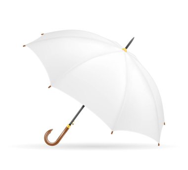 arka planda izole yağmur stok vektör illüstrasyon beyaz klasik şemsiye